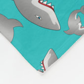Aangepaste naam turquoise shark patroon fleece deken (Hoek)