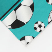 Aangepaste naam: turquoise-voetballen en stripe fleece deken (Hoek)