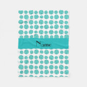 Aangepaste naam turquoise volleyball patroon fleece deken (Voorkant)