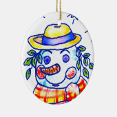 Aangepaste naam Twinkle Snowman Keramisch Ornament (Rechts)
