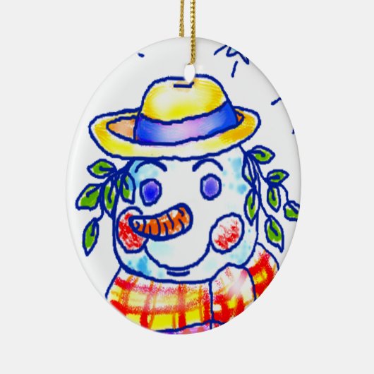 Aangepaste naam Twinkle Snowman Keramisch Ornament (Rechts)