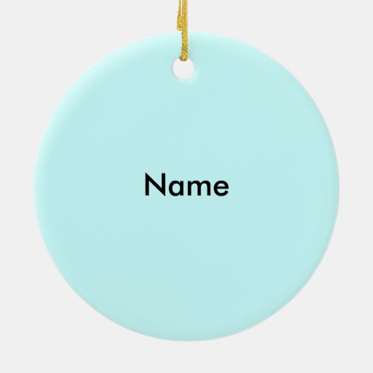 Aangepaste naam Twinkle Snowman Keramisch Ornament (Achterkant)