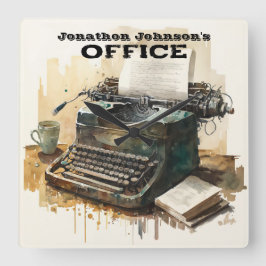 Aangepaste naam Typewriter Kantoor Wandklok