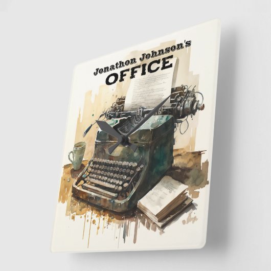 Aangepaste naam Typewriter Kantoor Wandklok (Hoek)