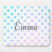 Aangepaste naam Typografie Blue Pink Polkadot Muismat (Voorkant)