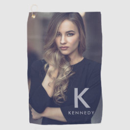 Aangepaste naam Typografie en Foto Golfhanddoek