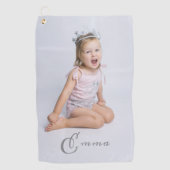 Aangepaste naam Typografie en Foto Golfhanddoek (Voorkant)