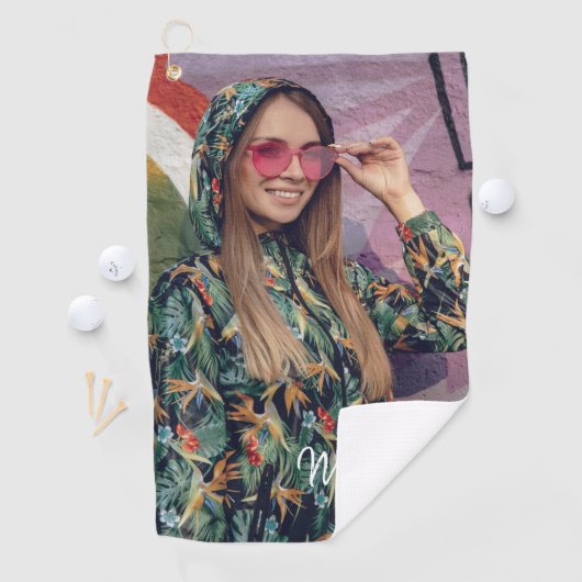 Aangepaste naam Typografie en Foto Golfhanddoek (Insitu)