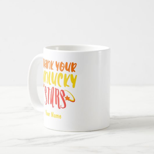 Aangepaste naam Typografie Funny Sarcastic Coffee  Koffiemok (Voorkant links)