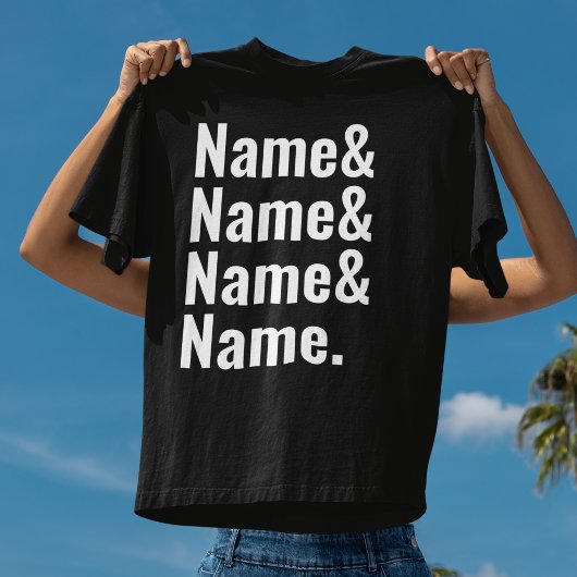 Aangepaste naam & typografie Gepersonaliseerd min T-shirt