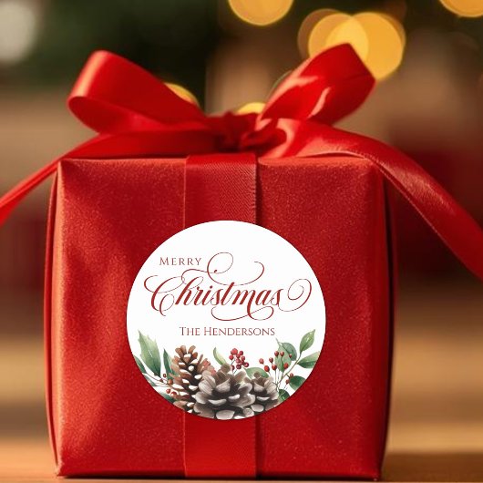 Aangepaste naam Typografie Kerst sticker