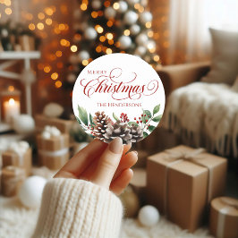 Aangepaste naam Typografie Kerst sticker