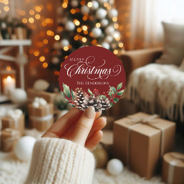 Aangepaste naam Typografie Kerst sticker