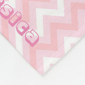 Aangepaste naam Typografie Roze Chevron Fleece Deken (Hoek)
