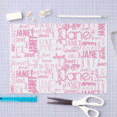 Aangepaste naam Typografie Roze Word Cloud Tissuepapier (Craft)