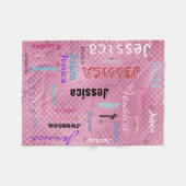 Aangepaste naam Typografie Roze Zeemeerminnen Fleece Deken (Voorkant (Horizontaal))