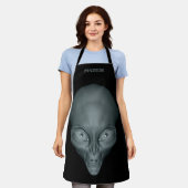 Aangepaste naam UFO Alien apron Schort (Gedragen)