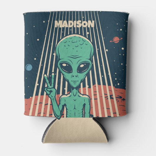 Aangepaste naam UFO Alien Blikjeskoeler (Voorkant)