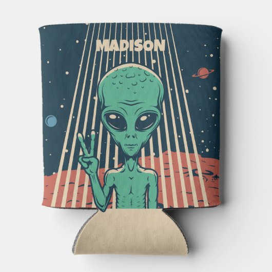 Aangepaste naam UFO Alien Blikjeskoeler (Achterkant)