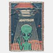 Aangepaste naam UFO Alien Deken (Voorkant Verticaal)