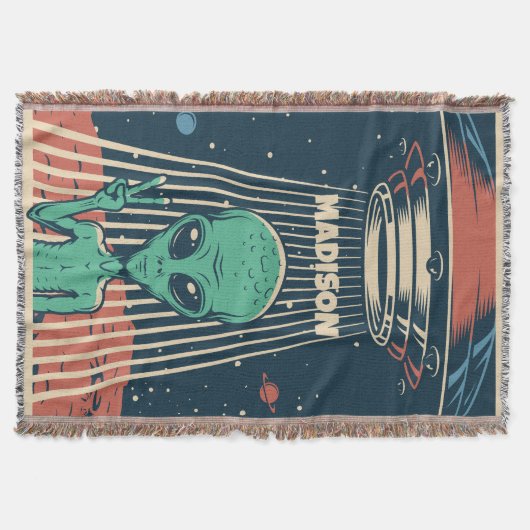 Aangepaste naam UFO Alien Deken (Voorkant)