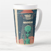 Aangepaste naam UFO Alien Latte Mok (Rechterhoek)