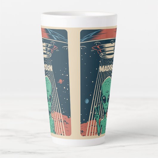 Aangepaste naam UFO Alien Latte Mok (Voorkant)
