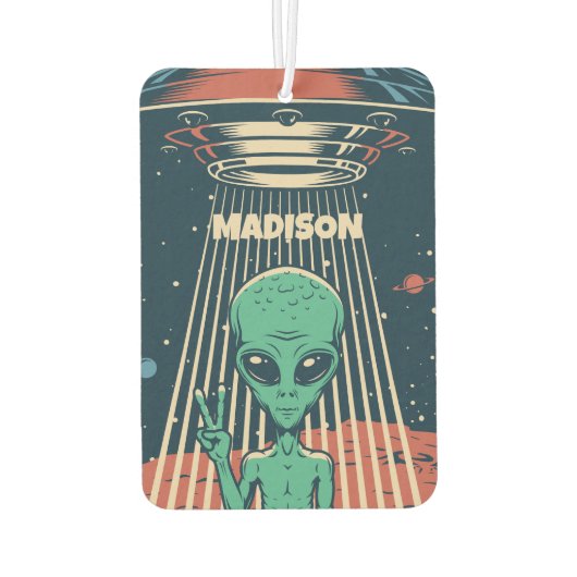 Aangepaste naam UFO Alien Luchtverfrisser (Achterkant)