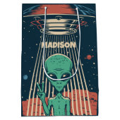 Aangepaste naam UFO Alien Medium Cadeauzakje (Achterkant)