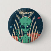 Aangepaste naam UFO Alien Ronde Button 5,7 Cm (Voorkant)