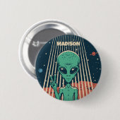 Aangepaste naam UFO Alien Ronde Button 5,7 Cm (Voorkant /achterkant)