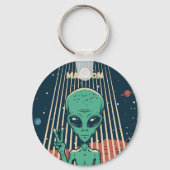 Aangepaste naam UFO Alien Sleutelhanger (Voorkant)