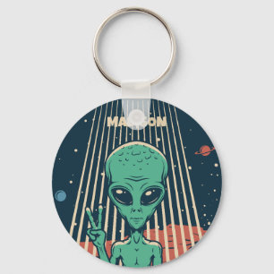 Aangepaste naam UFO Alien Sleutelhanger