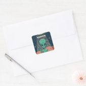 Aangepaste naam UFO Alien Vierkante Sticker (Envelop)