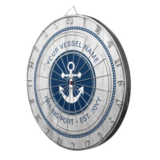 Aangepaste naam Uitgebreid Nautisch Anchor Aangepa Dartbord (Voorkant Rechts)