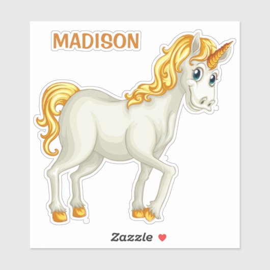 Aangepaste naam UNICORN sticker (Vel)