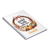 Aangepaste naam Unieke herfstthema krans Notitieboek (Rechterzijde)