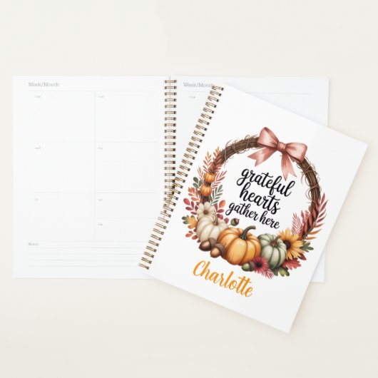 Aangepaste naam Unieke herfstthema krans Planner (Display)