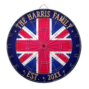 Aangepaste naam UNION JACK Britse vlag donker mari Dartbord