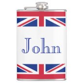 Aangepaste Naam Union Jack Vlak Heupfles (Voorkant)
