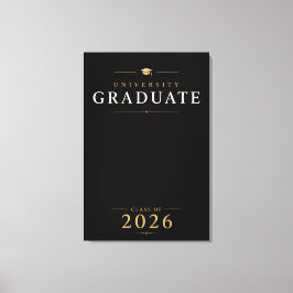 Aangepaste Naam Universiteit Afstuderen 2026 Canvas Afdruk