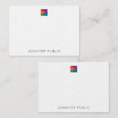 Aangepaste naam Upload hier uw eigen bedrijf Logo Notitiekaartje (Voorkant / Achterkant)