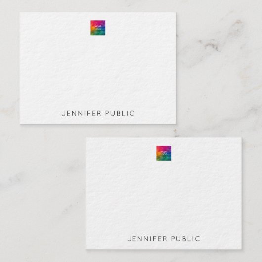 Aangepaste naam Upload hier uw eigen bedrijf Logo Notitiekaartje (Voorkant / Achterkant)