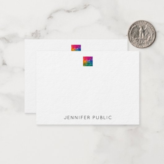 Aangepaste naam Upload hier uw eigen bedrijf Logo Notitiekaartje (Voorkant / Achterkant in situ)