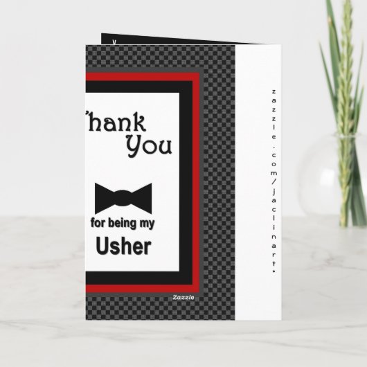 AANGEPASTE NAAM - USHER Huwelijks Dankjewel Bedankkaart (Achterkant)