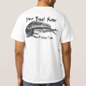 Aangepaste naam vaartuig Mahi Fishbones T-shirt (Achterkant)