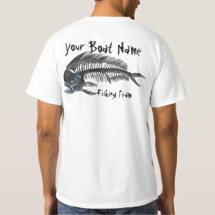 Aangepaste naam vaartuig Mahi Fishbones T-shirt