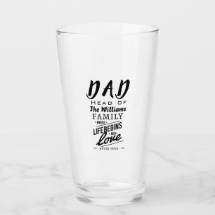 Aangepaste naam Vader Hoofd van de Familie Liefde Glas
