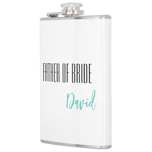 Aangepaste naam vader van de bruid fles heupfles (Links)