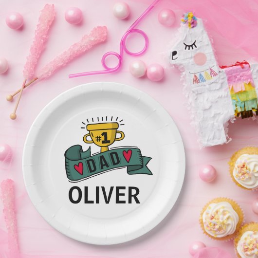 Aangepaste naam Vaderdag |Papieren Bord (Feest)